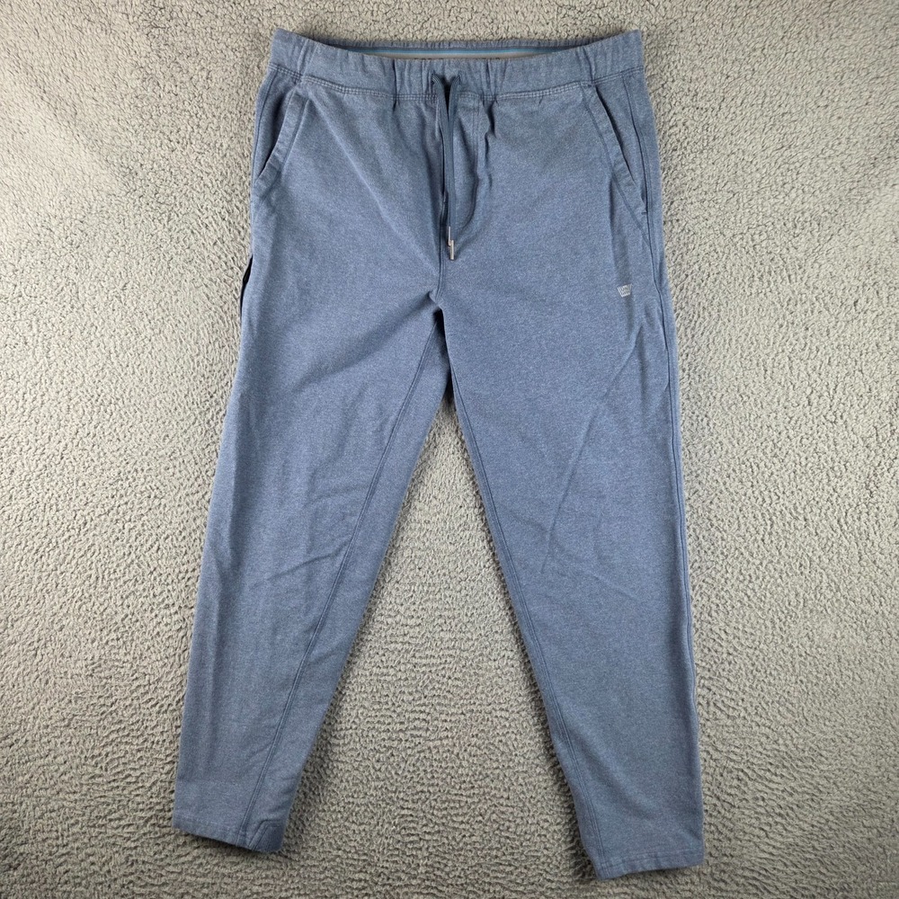 Mack Weldon Ace Sweatpant Men L Blue Tapered Stretch Jogger Gym Lounge